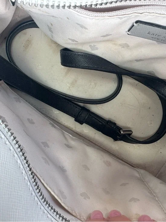 kate spade Two-Tone White and Black Structured Satchel - Picture 3 of 4